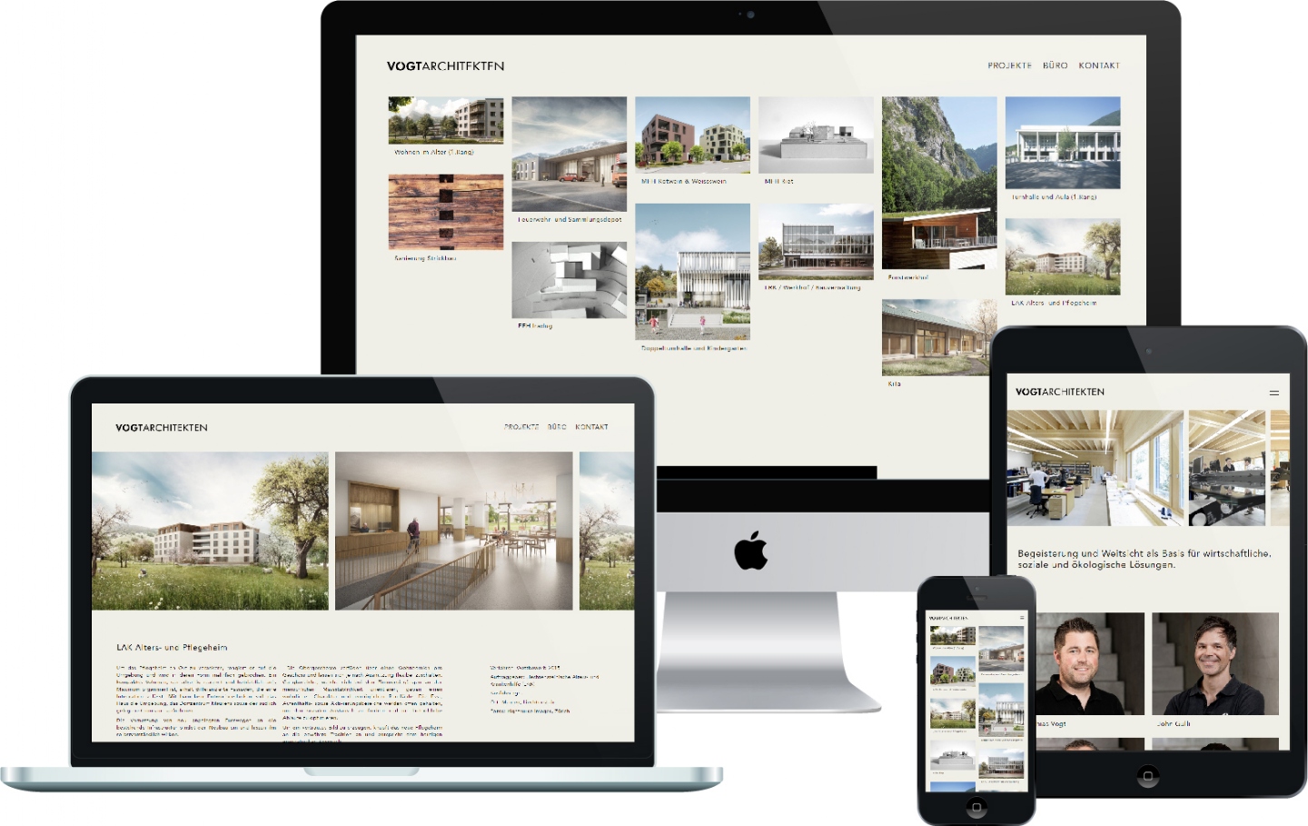 Vogt Architekten AG - Responsive Website, CMS